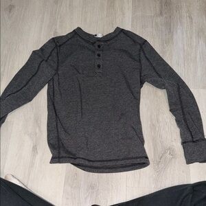 Boys charcoal Long Sleeve Kids Shirt